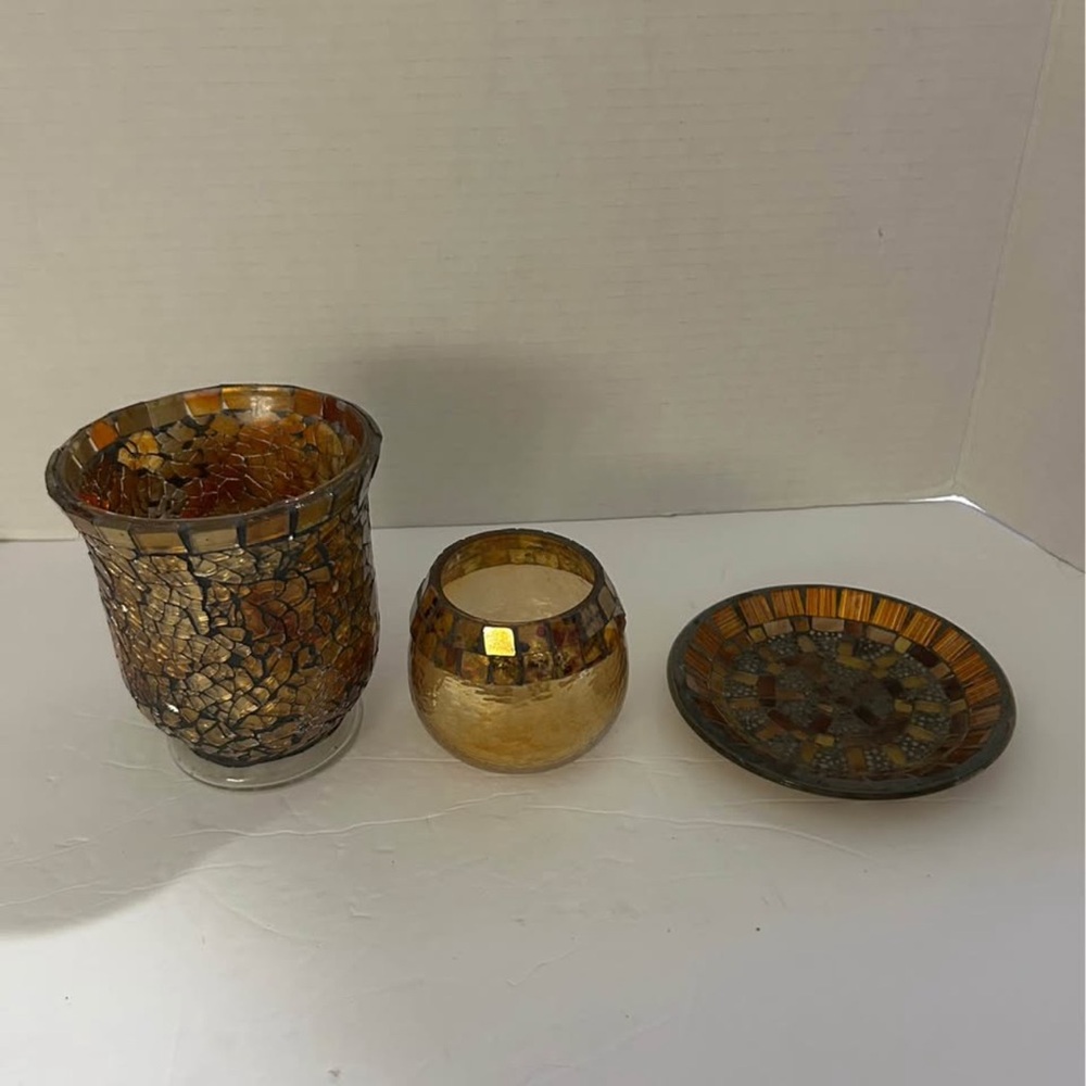 Elegant Mosaic Glass Home Accent Set